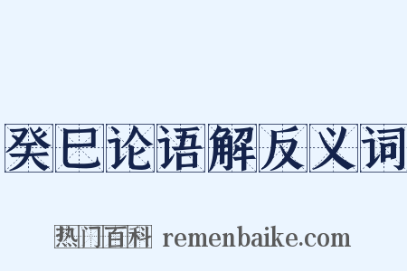 癸巳论语解反义词是什么意思的图片